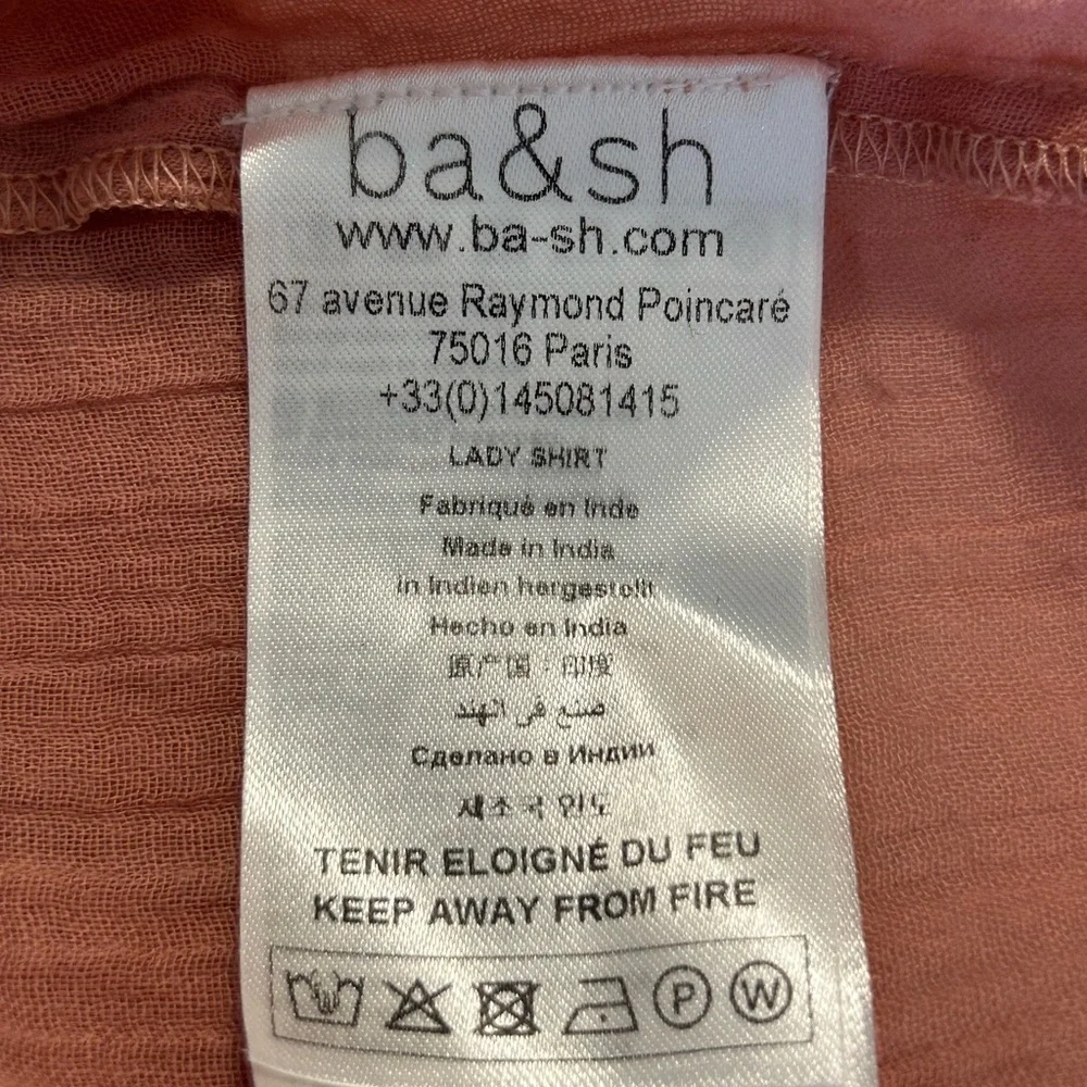 Ba&Sh Womens peasant dusty rose blouse sz 0